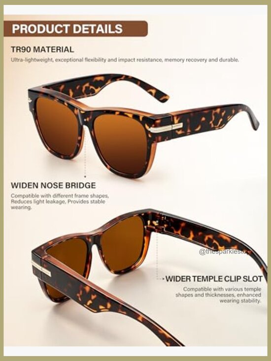 Polarized Fit Over Sunglasses Square Over Glasses UV Protection main image 4